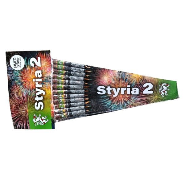 Styria 2 - 12x 18g Raketen breit aufgefächert- FERTIG